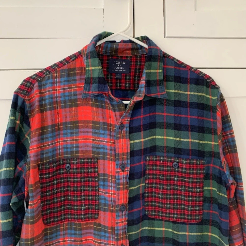 J.Crew Multiprint Flannel Button Shirt Size Medium